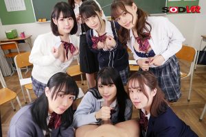 【花音うらら 横宮七海】女子高の教材モデルにされた僕！全裸で美少女たちに囲まれて手コキフェラに性交生ハメ授業